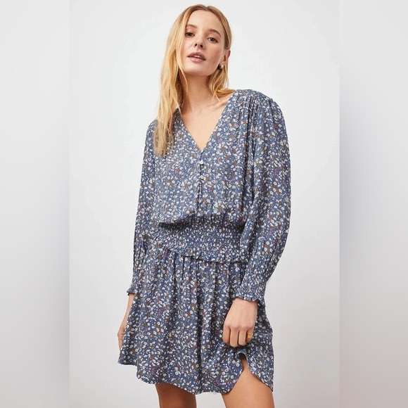 Rails Zana Blue Ditsy Floral Dress - Picture 1 of 7